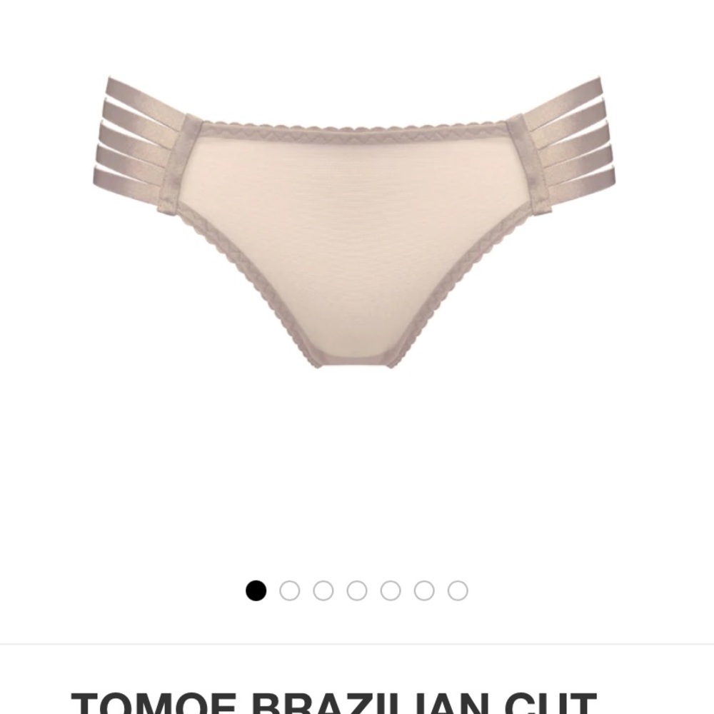 Bordelle lingerie Brazilian cut brief in cream satin.